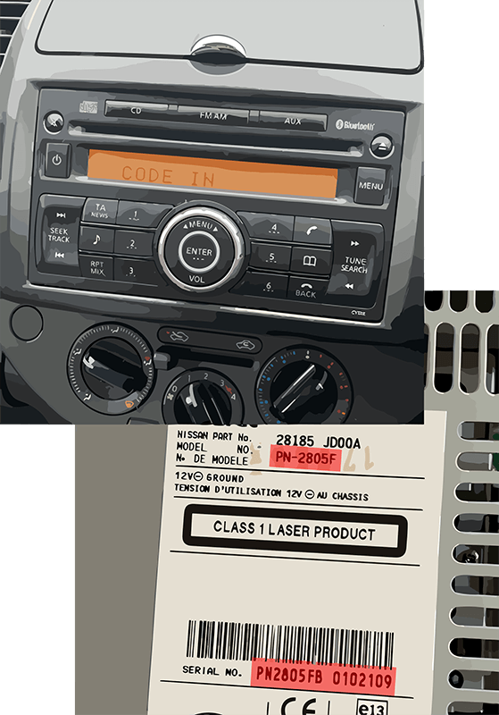 Renault Trafic Cd-Player Mit Aux-Eingang, Stereo + Radio Code Und Schlüssel